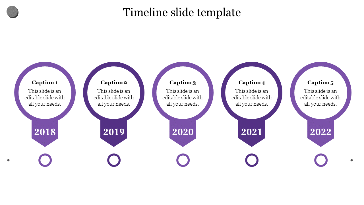 Free - Creative Timeline Slide Template In Purple Color Model